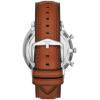 imageFossil Mens Neutra Quartz Stainless Steel and Leather Chronograph WatchSilver  Brown Bracelet Set