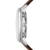 imageFossil Mens Neutra Quartz Stainless Steel and Leather Chronograph WatchSilver  Brown Bracelet Set