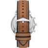 imageFossil Mens Neutra Quartz Stainless Steel and Leather Chronograph WatchSilverGreen  Brown