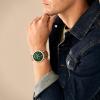 imageFossil Mens Neutra Quartz Stainless Steel and Leather Chronograph WatchSilverGreen  Brown