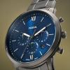 imageFossil Mens Neutra Quartz Stainless Steel and Leather Chronograph WatchSmoke GrayBlue