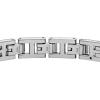 imageFossil Mens Plated Stainless Steel Engravable Personalized Gift ID Chain or Cuff Bracelet for MenArden Silver Chain