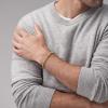 imageFossil Mens Plated Stainless Steel Engravable Personalized Gift ID Chain or Cuff Bracelet for MenGold Box Chain