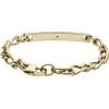 imageFossil Mens Plated Stainless Steel Engravable Personalized Gift ID Chain or Cuff Bracelet for MenGold Engravable