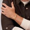 imageFossil Mens Plated Stainless Steel Engravable Personalized Gift ID Chain or Cuff Bracelet for MenGold Harlow Linear Texture Cuff