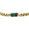 imageFossil Mens Plated Stainless Steel Engravable Personalized Gift ID Chain or Cuff Bracelet for MenGoldMalachite Box Chain