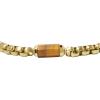 imageFossil Mens Plated Stainless Steel Engravable Personalized Gift ID Chain or Cuff Bracelet for MenGoldTigers Eye Box Chain