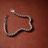 imageFossil Mens Plated Stainless Steel Engravable Personalized Gift ID Chain or Cuff Bracelet for MenSilver Box Chain