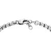 imageFossil Mens Plated Stainless Steel Engravable Personalized Gift ID Chain or Cuff Bracelet for MenSilver Box Chain
