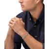 imageFossil Mens Plated Stainless Steel Engravable Personalized Gift ID Chain or Cuff Bracelet for MenSilver Curb Chain