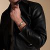 imageFossil Mens Plated Stainless Steel Engravable Personalized Gift ID Chain or Cuff Bracelet for MenSilver Heritage DLink