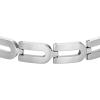 imageFossil Mens Plated Stainless Steel Engravable Personalized Gift ID Chain or Cuff Bracelet for MenSilver Heritage DLink