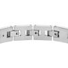 imageFossil Mens Plated Stainless Steel Engravable Personalized Gift ID Chain or Cuff Bracelet for MenSilver Heritage DLink
