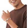 imageFossil Mens Plated Stainless Steel Engravable Personalized Gift ID Chain or Cuff Bracelet for MenSilver ID Chain Engravable