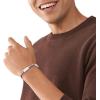 imageFossil Mens Plated Stainless Steel Engravable Personalized Gift ID Chain or Cuff Bracelet for MenSilver ID Chain Engravable