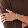 imageFossil Mens Plated Stainless Steel Engravable Personalized Gift ID Chain or Cuff Bracelet for MenSilver ID Chain Engravable