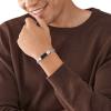 imageFossil Mens Plated Stainless Steel Engravable Personalized Gift ID Chain or Cuff Bracelet for MenSilverBlack