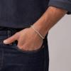 imageFossil Mens Plated Stainless Steel Engravable Personalized Gift ID Chain or Cuff Bracelet for MenTwoTone Twist Chain