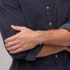 imageFossil Mens Plated Stainless Steel Engravable Personalized Gift ID Chain or Cuff Bracelet for MenTwoTone Twist Chain