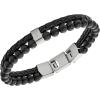 imageFossil Mens Stainless Steel and Genuine Leather andor Beaded Bracelet for MenBlack