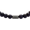 imageFossil Mens Stainless Steel and Genuine Leather andor Beaded Bracelet for MenBlack Bead