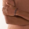 imageFossil Mens Stainless Steel and Genuine Leather andor Beaded Bracelet for MenBlue SodaliteBrown