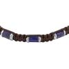 imageFossil Mens Stainless Steel and Genuine Leather andor Beaded Bracelet for MenBlue SodaliteBrown