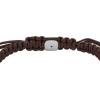 imageFossil Mens Stainless Steel and Genuine Leather andor Beaded Bracelet for MenBlue SodaliteBrown