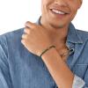 imageFossil Mens Stainless Steel and Genuine Leather andor Beaded Bracelet for MenMalachiteGreen