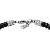 imageFossil Mens Stainless Steel and Genuine Leather andor Beaded Bracelet for MenSilverBlack Agate