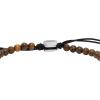 imageFossil Mens Stainless Steel and Genuine Leather andor Beaded Bracelet for MenTigers EyeBrown