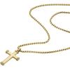 imageFossil Mens Stainless Steel or Leather Necklace for MenGold Cross