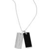 imageFossil Mens Stainless Steel or Leather Necklace for MenSilver  Black Onyx Harlow Linear Texture