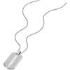 imageFossil Mens Stainless Steel or Leather Necklace for MenSilver Knox Knurled Dog Tag