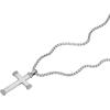 imageFossil Mens Stainless Steel or Leather Necklace for MenSilver Smooth Cross