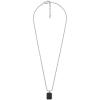 imageFossil Mens Stainless Steel or Leather Necklace for MenSilverBlack Agate Pendant