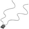 imageFossil Mens Stainless Steel or Leather Necklace for MenSilverBlack Agate Pendant