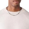 imageFossil Mens Stainless Steel or Leather Necklace for MenSilverBlack Chain