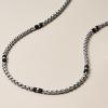 imageFossil Mens Stainless Steel or Leather Necklace for MenSilverBlack Chain
