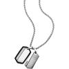 imageFossil Mens Stainless Steel or Leather Necklace for MenSilverBlack Grooved Tag