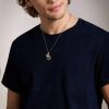 imageFossil Mens Stainless Steel or Leather Necklace for MenSilverGold Dual Pendants