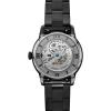 imageFossil Mens Townsman Automatic Stainless Steel and Leather TwoHand Skeleton WatchBlack Skeleton