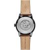 imageFossil Mens Townsman Automatic Stainless Steel and Leather TwoHand Skeleton WatchBrown LeatherBlackBrown