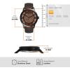 imageFossil Mens Townsman Automatic Stainless Steel and Leather TwoHand Skeleton WatchBrown LeatherBlackBrown