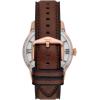 imageFossil Mens Townsman Automatic Stainless Steel and Leather TwoHand Skeleton WatchBrown LeatherRose Gold