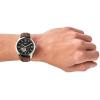 imageFossil Mens Townsman Automatic Stainless Steel and Leather TwoHand Skeleton WatchBrown LeatherSilverBlack
