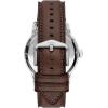 imageFossil Mens Townsman Automatic Stainless Steel and Leather TwoHand Skeleton WatchBrown LeatherSilverBlack