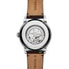 imageFossil Mens Townsman Automatic Stainless Steel and Leather TwoHand Skeleton WatchBrown LeatherSilverBlue Dial
