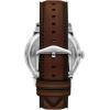 imageFossil Mens Townsman Automatic Stainless Steel and Leather TwoHand Skeleton WatchBrown LeatherSilverCream