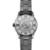 imageFossil Mens Townsman Automatic Stainless Steel and Leather TwoHand Skeleton WatchSmoke Gray Skeleton